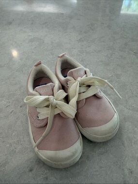 Keds Kids Pink Canvas Lace-Up Sneakers with White Accents